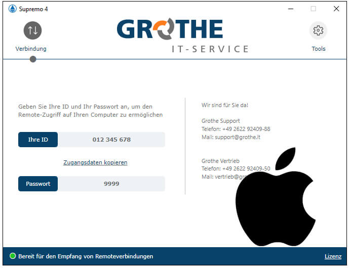 Grothe IT - Support mit Supremo für Mac OS X